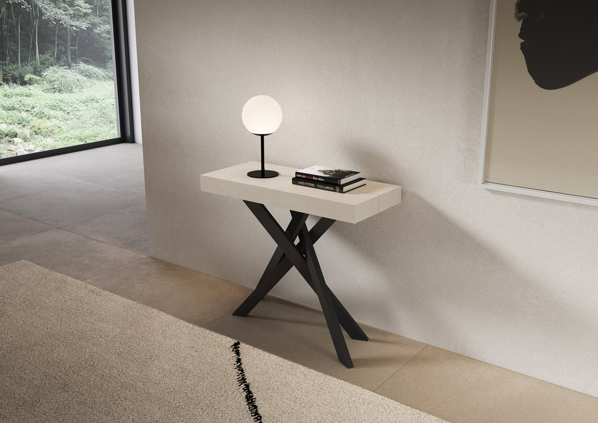 Consolle allungabile 90x40/300 cm Gazzo Cashmere gambe antracite
