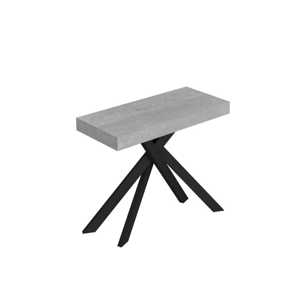 Consolle allungabile 90x40/300 cm Altavilla Cemento gambe antracite