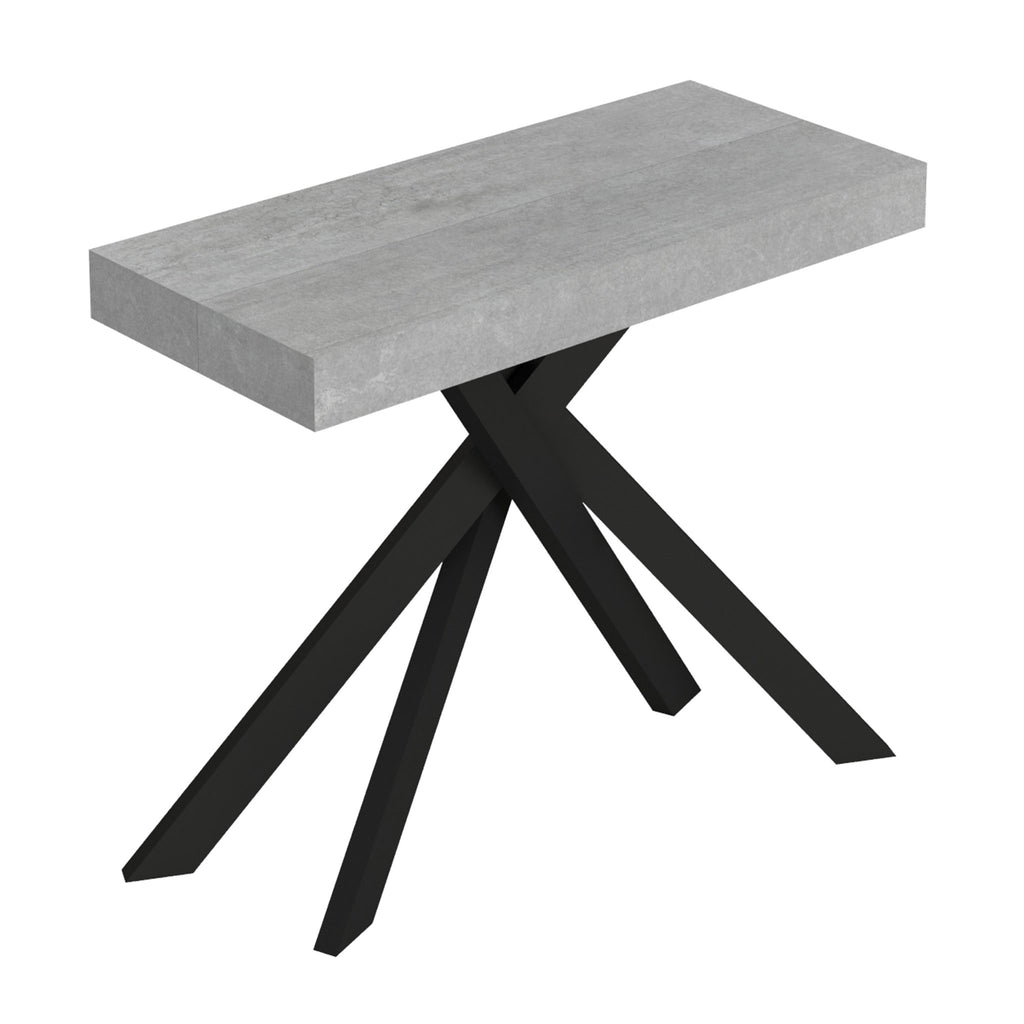 Consolle allungabile 90x40/300 cm Altavilla Cemento gambe antracite
