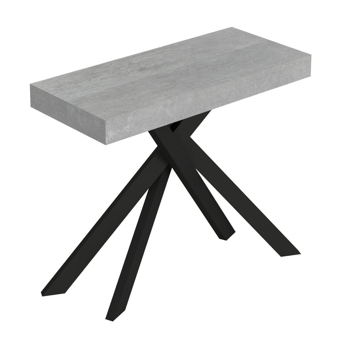 Consolle allungabile 90x40/300 cm Altavilla Cemento gambe antracite