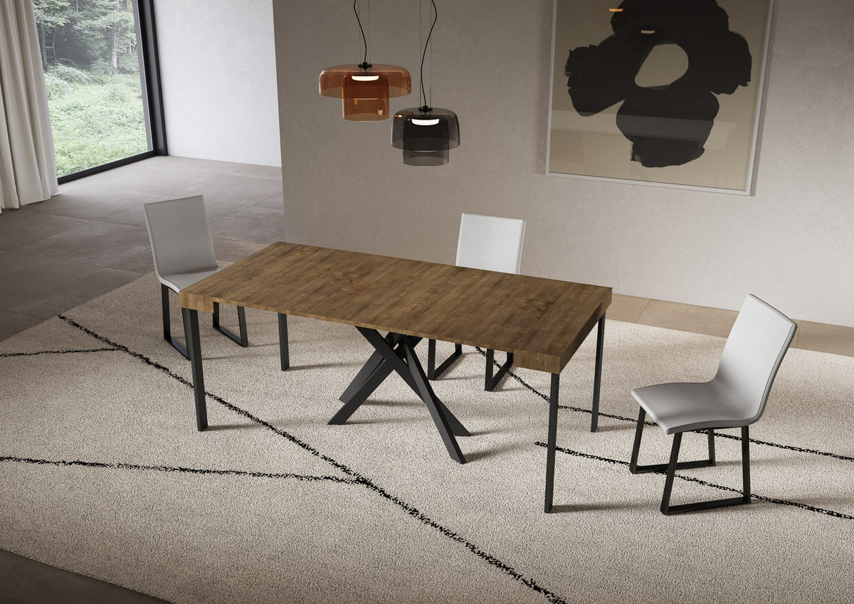 Consolle allungabile 90x40/300 cm Altavilla Noce gambe antracite