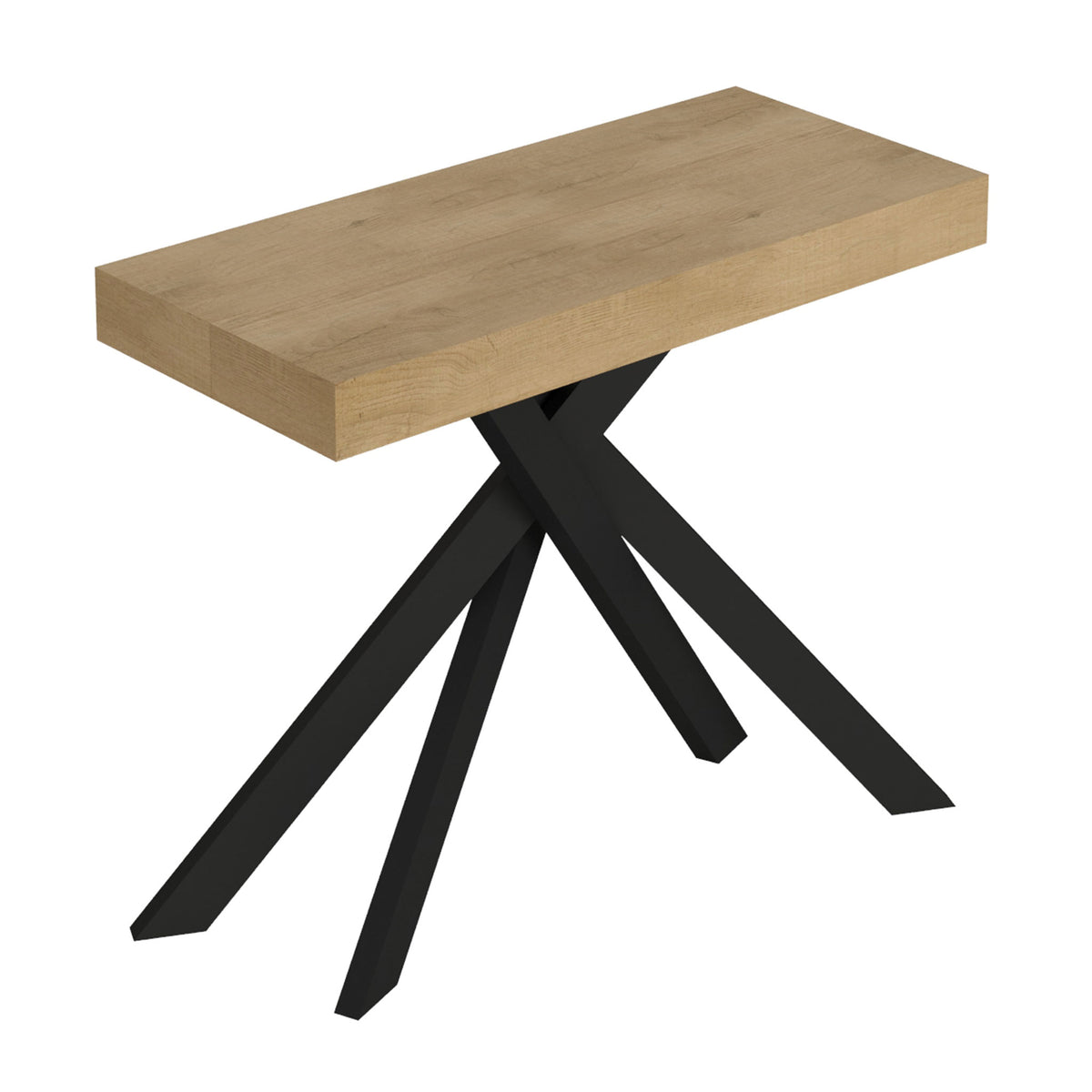 Consolle allungabile 90x40/196 cm Altavilla Small Premium Quercia Natura gambe antracite
