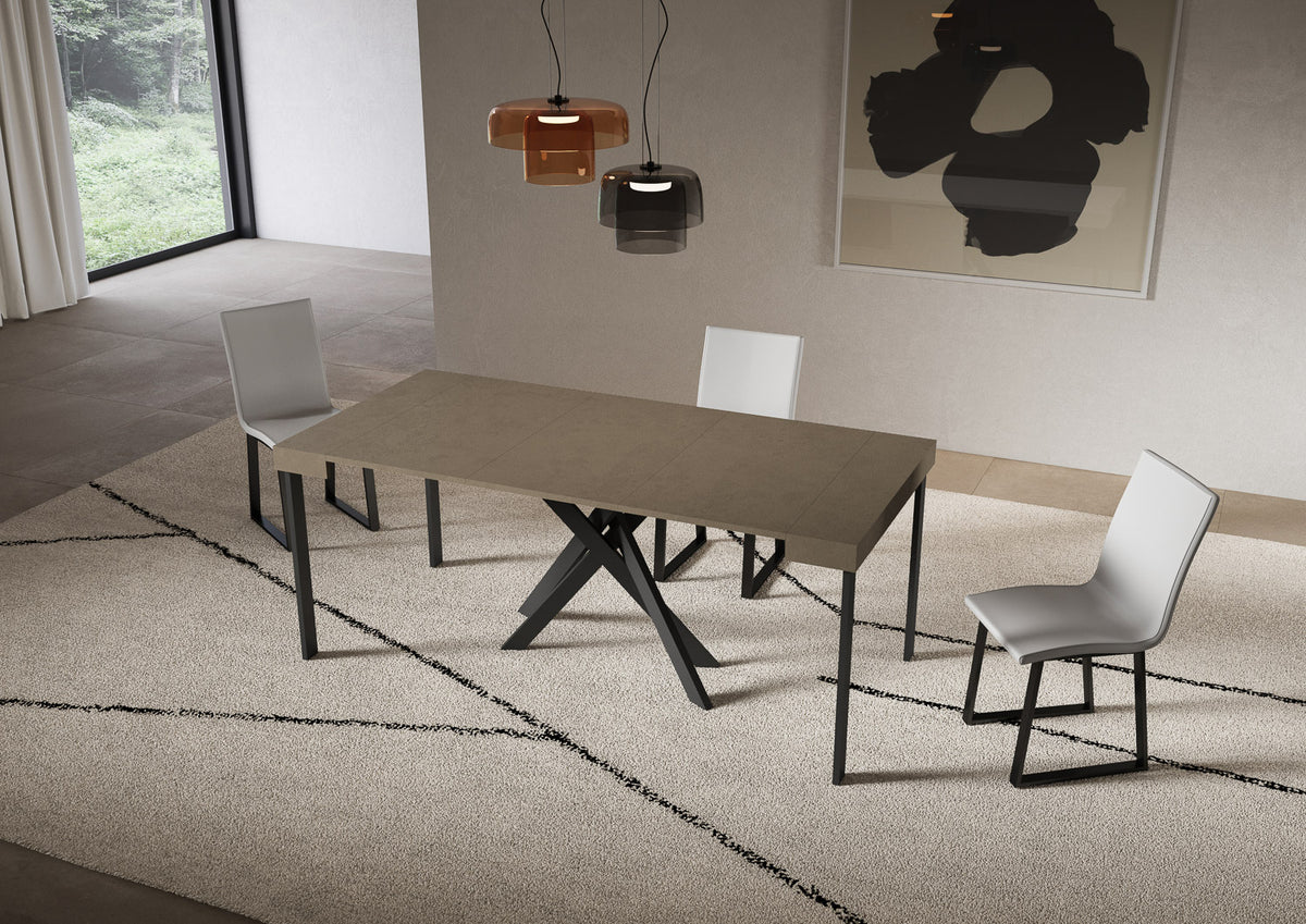 Consolle allungabile 90x40/196 cm Altavilla Small Tortora gambe antracite