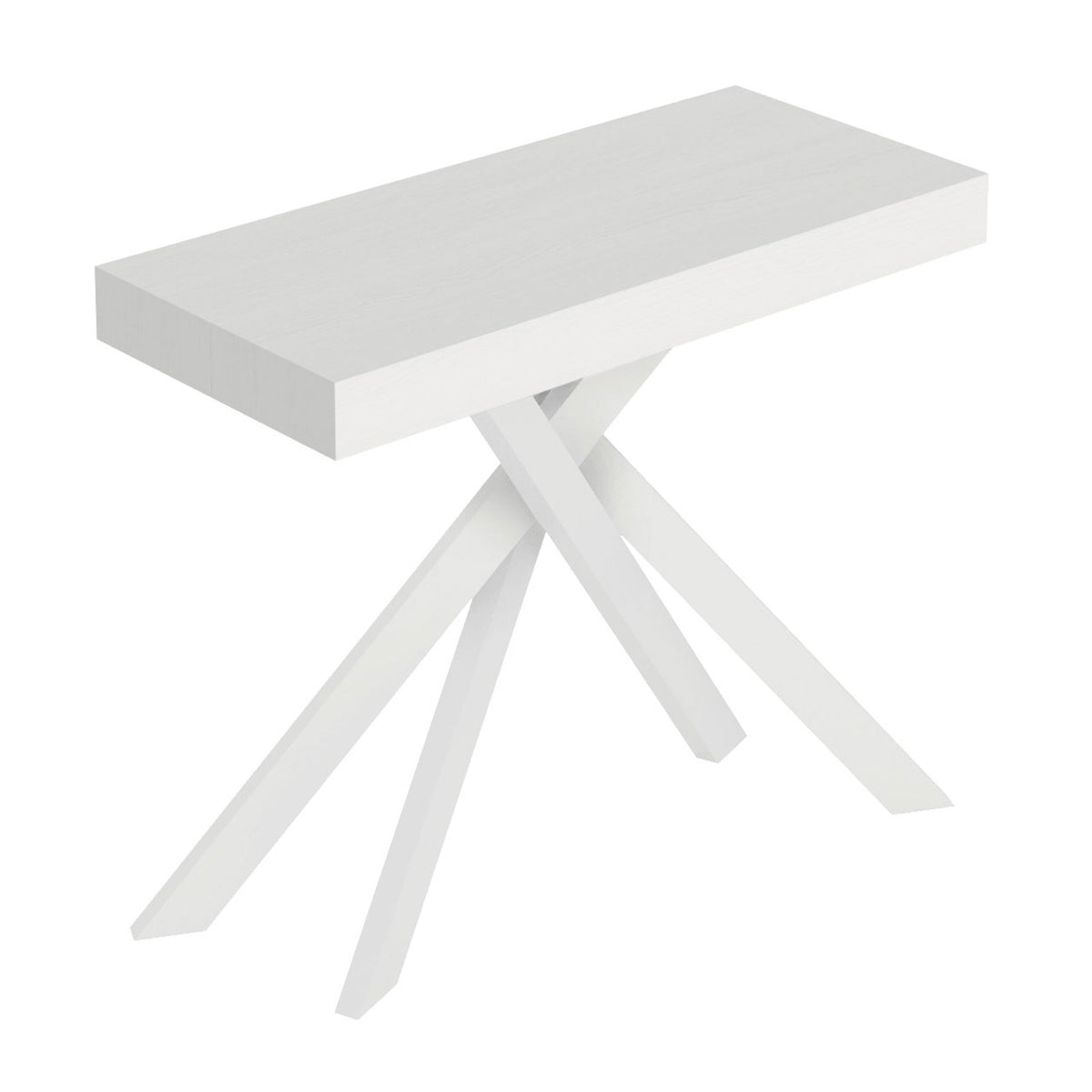 Consolle allungabile 90x40/196 cm Altavilla Small Premium Bianco Frassino gambe bianche