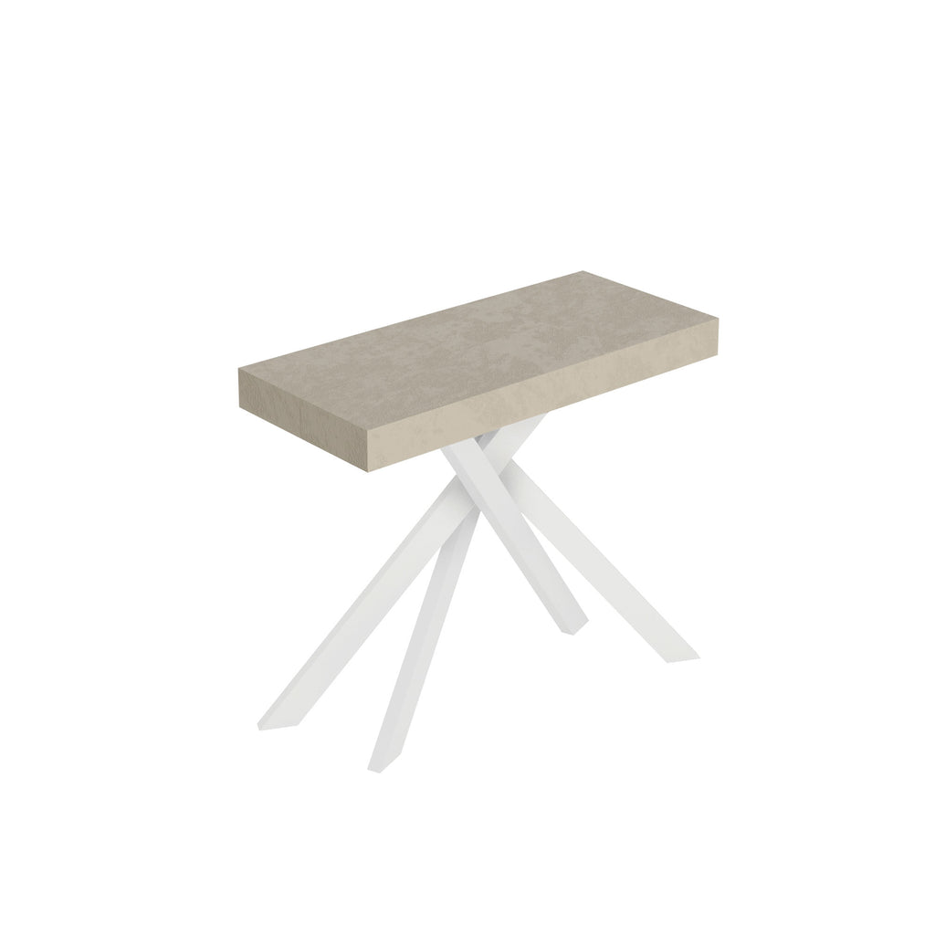 Consolle allungabile 90x40/196 cm Gazzo Small Cashmere gambe bianche