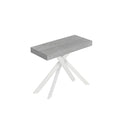 Consolle allungabile 90x40/196 cm Altavilla Small Premium Cemento gambe bianche