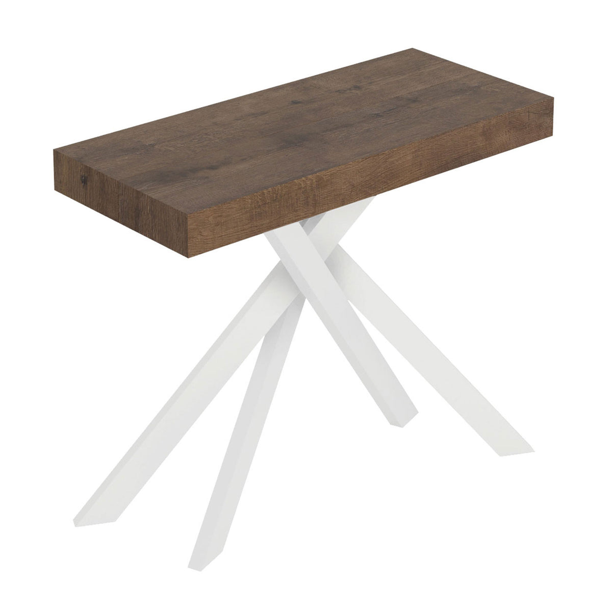 Consolle allungabile 90x40/196 cm Altavilla Small Premium Noce gambe bianche