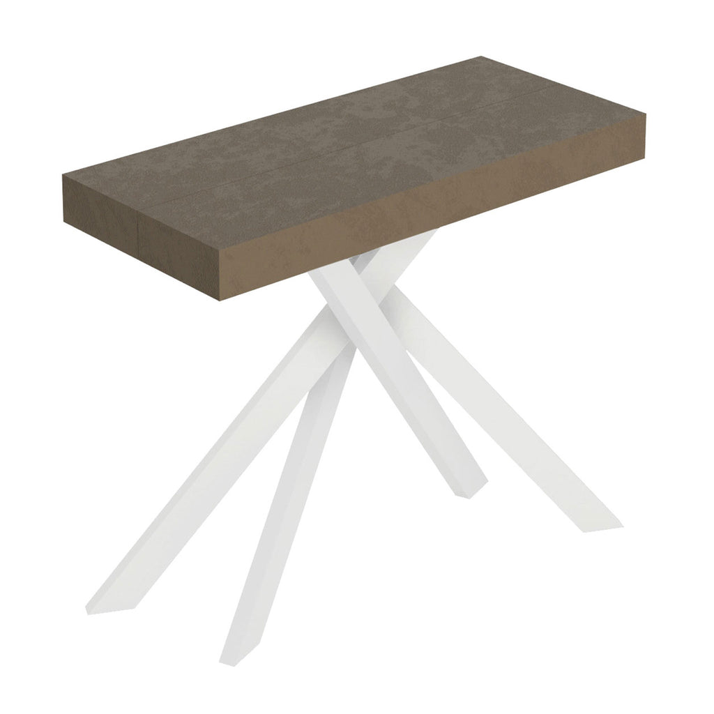 Consolle allungabile 90x40/300 cm Altavilla Tortora gambe bianche