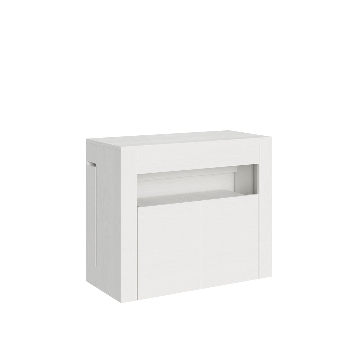 Consolle allungabile Spinea con Panca inferiore Bianco Frassino