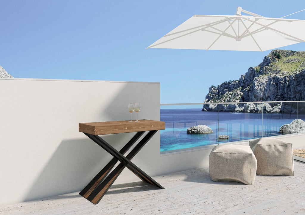 Consolle allungabile 90x40/190 cm Longarone Small Abete Tinto telaio Antracite