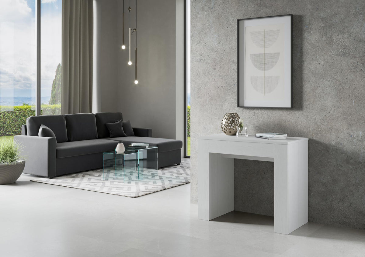 Consolle allungabile 90x49/307 cm Cadore Bianco Frassino