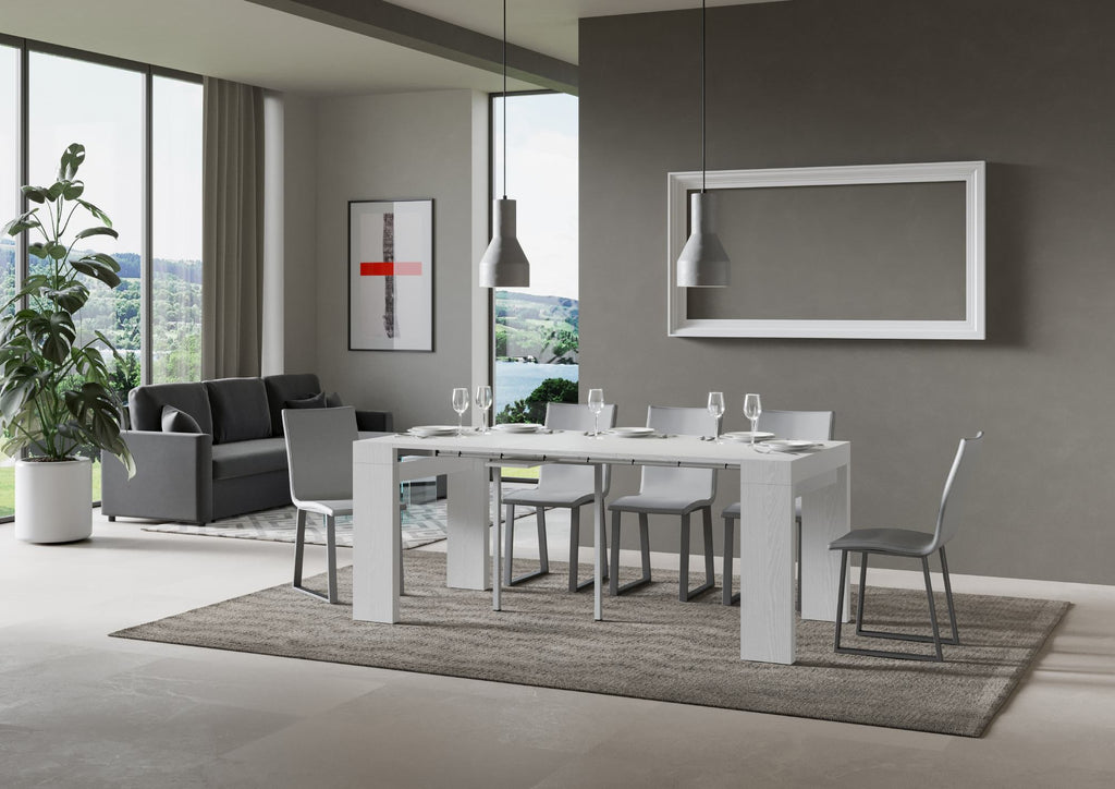 Consolle allungabile 90x40/300 cm Pianiga Bianco Frassino