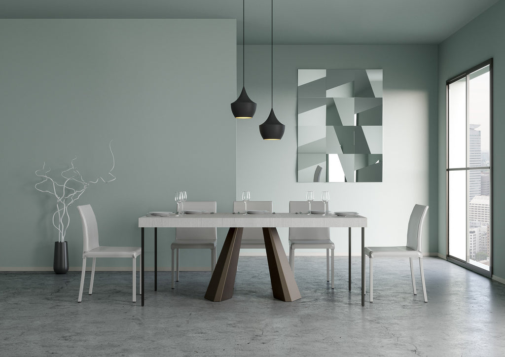 Consolle allungabile 90x40/196 cm Fossò Small Premium Bianco Frassino telaio Orso