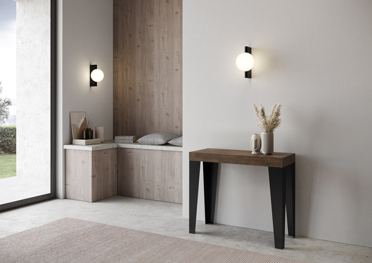 Consolle allungabile 90x40/196 cm Marcon Premium Noce telaio Antracite