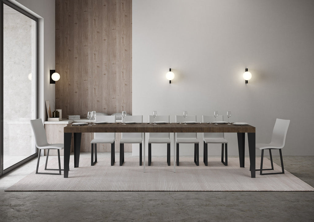 Consolle allungabile 90x40/196 cm Marcon Premium Noce telaio Antracite