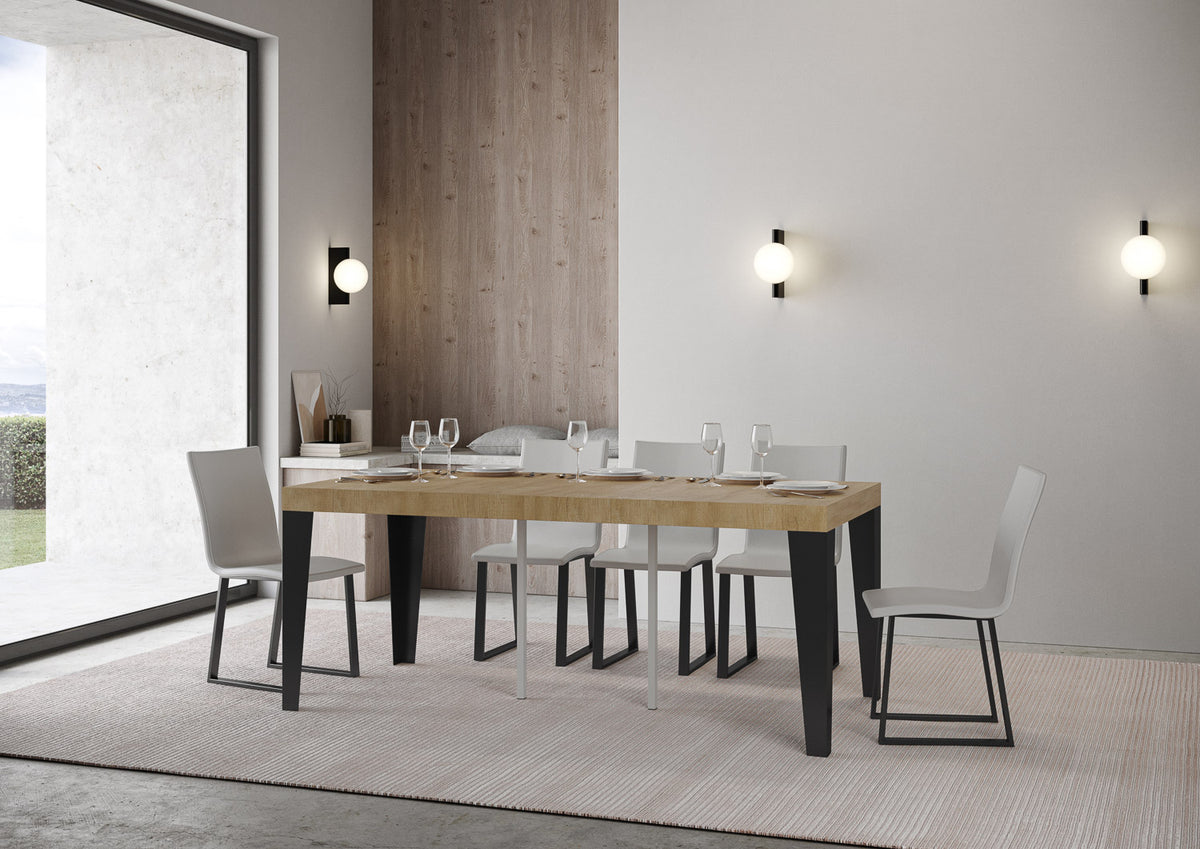 Consolle allungabile 90x40/196 cm Marcon Small Premium Quercia Natura telaio Antracite