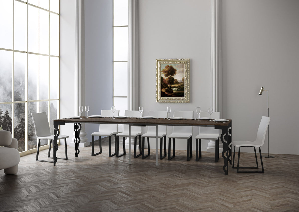 Consolle allungabile 90x40/300 cm Noale Evolution Noce telaio Antracite