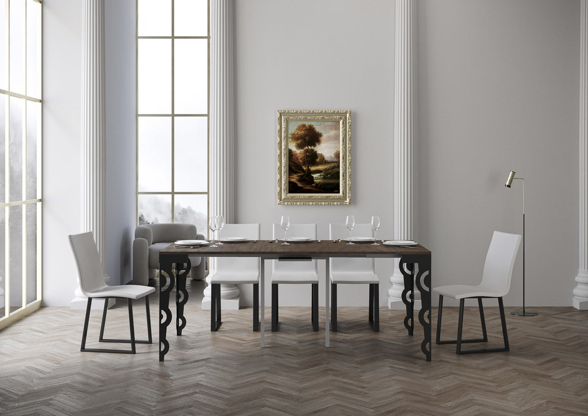 Consolle allungabile 90x40/300 cm Noale Evolution Noce telaio Antracite