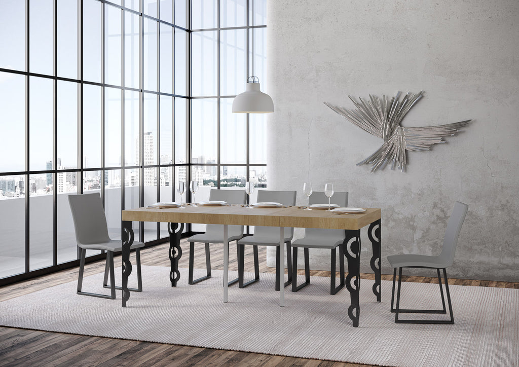 Consolle allungabile 90x40/196 cm Noale Small Premium Quercia Natura telaio Antracite
