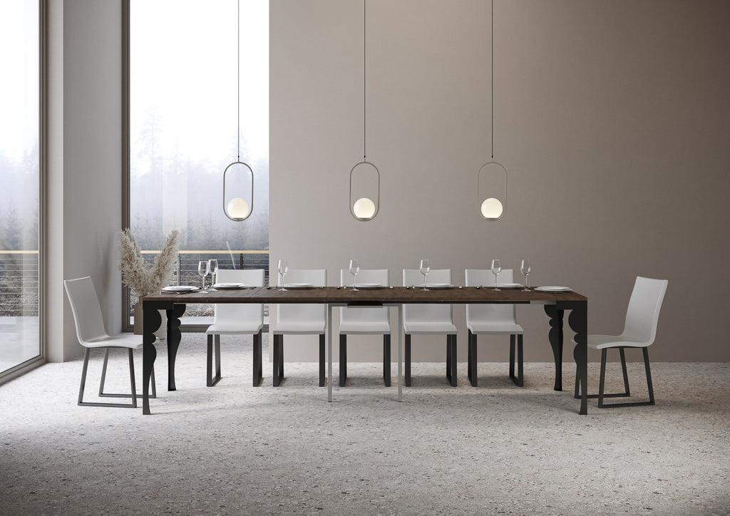 Consolle allungabile 90x40/300 cm Mira Evolution Noce telaio Antracite