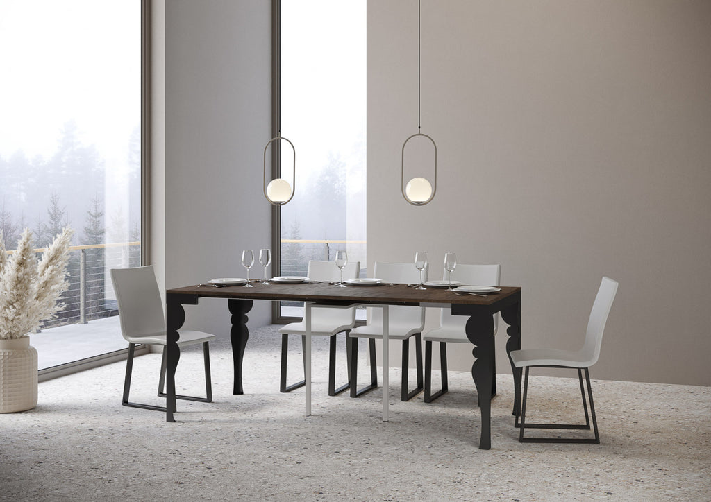 Consolle allungabile 90x40/300 cm Mira Evolution Noce telaio Antracite