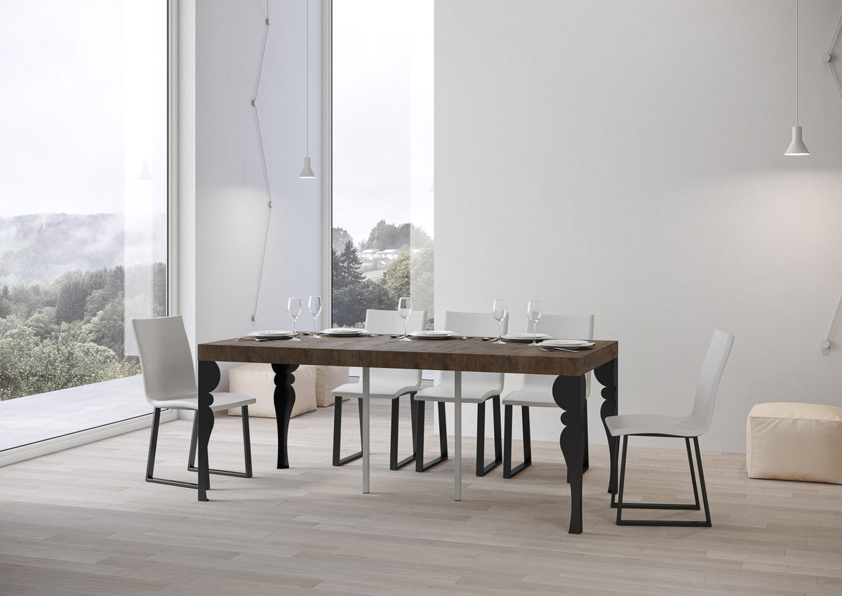 Consolle allungabile 90x40/300 cm Mira Premium Noce telaio Antracite