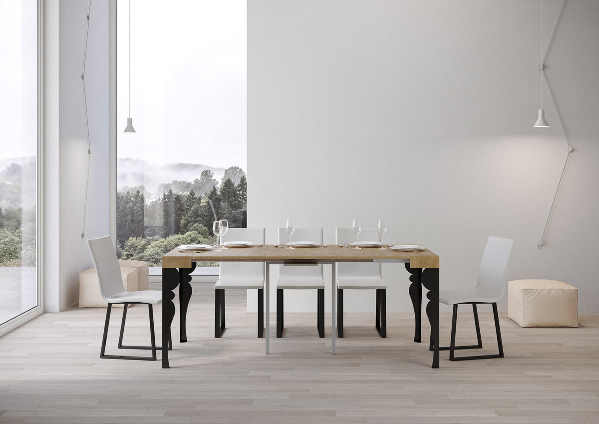 Consolle allungabile 90x40/196 cm Mira Small Quercia Natura telaio Antracite