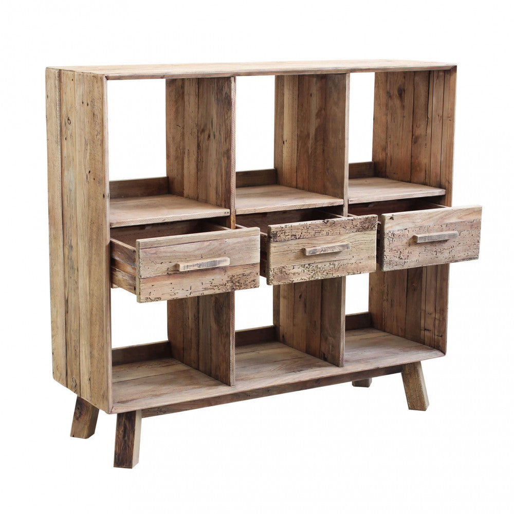 MOBILE MAXIMILLIAN. Mobile con 6 ripiani in legno di pino riciclato Dimensioni: cm 120 x 40 x 110 h.