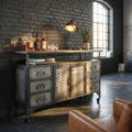 MOBILE IN FERRO EMERIC. Mobile con i ripiano, 6 cassetti e 2 ante Dimensioni: cm 132,5 x 37,5 x 82 h.