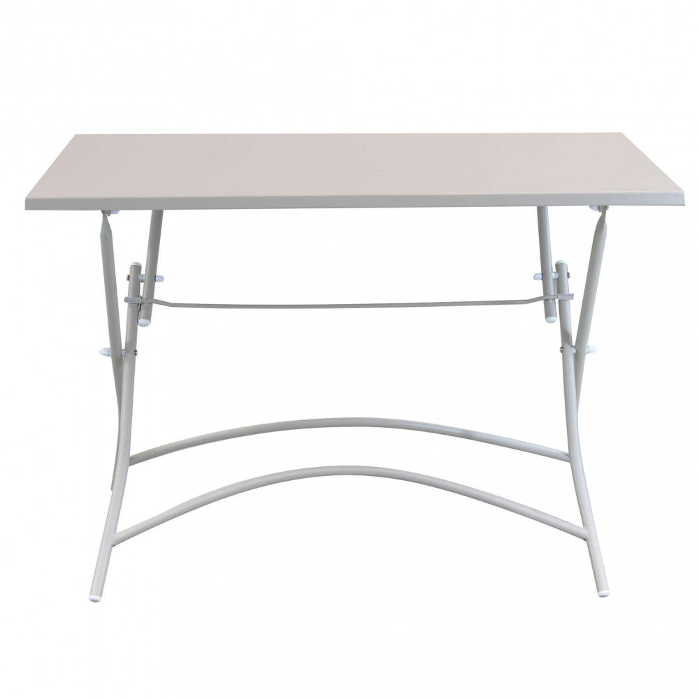 TAVOLO BRISTOL 110 X 70. Metallo TORTORA, BIANCO, GRIGIO, TAUPE, ROSSO o VERDE piano pieghevole, tubi ò 19 x 1,4 mm trattamento da esterno antiruggine in elettroforesi Dimensioni: cm 110 x 70 x 72 h. Arredo Giardino