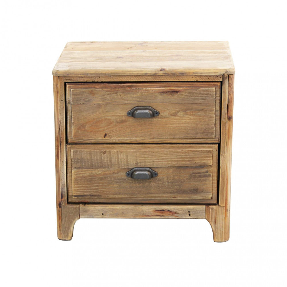 MOBILETTO GALEN. Mobiletto con 2 cassetti in legno di pino riciclato Dimensioni: cm 55 x 45 x 55 h.