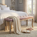 PANCA MISTY IN VELLUTO ROSA. Dimensioni: cm 110 x 36 x 47 h.