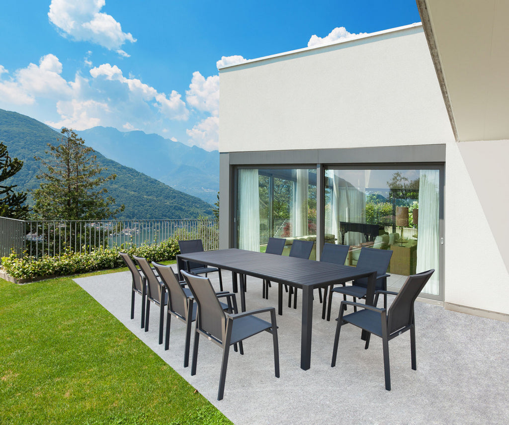 CONSOLLE 85 X 51,50/104/156/208/260. Struttura in alluminio verniciato BIANCO o ANTRACITE Dimensioni: cm 100 x 51,50/104/156/208/260 x 74 h.