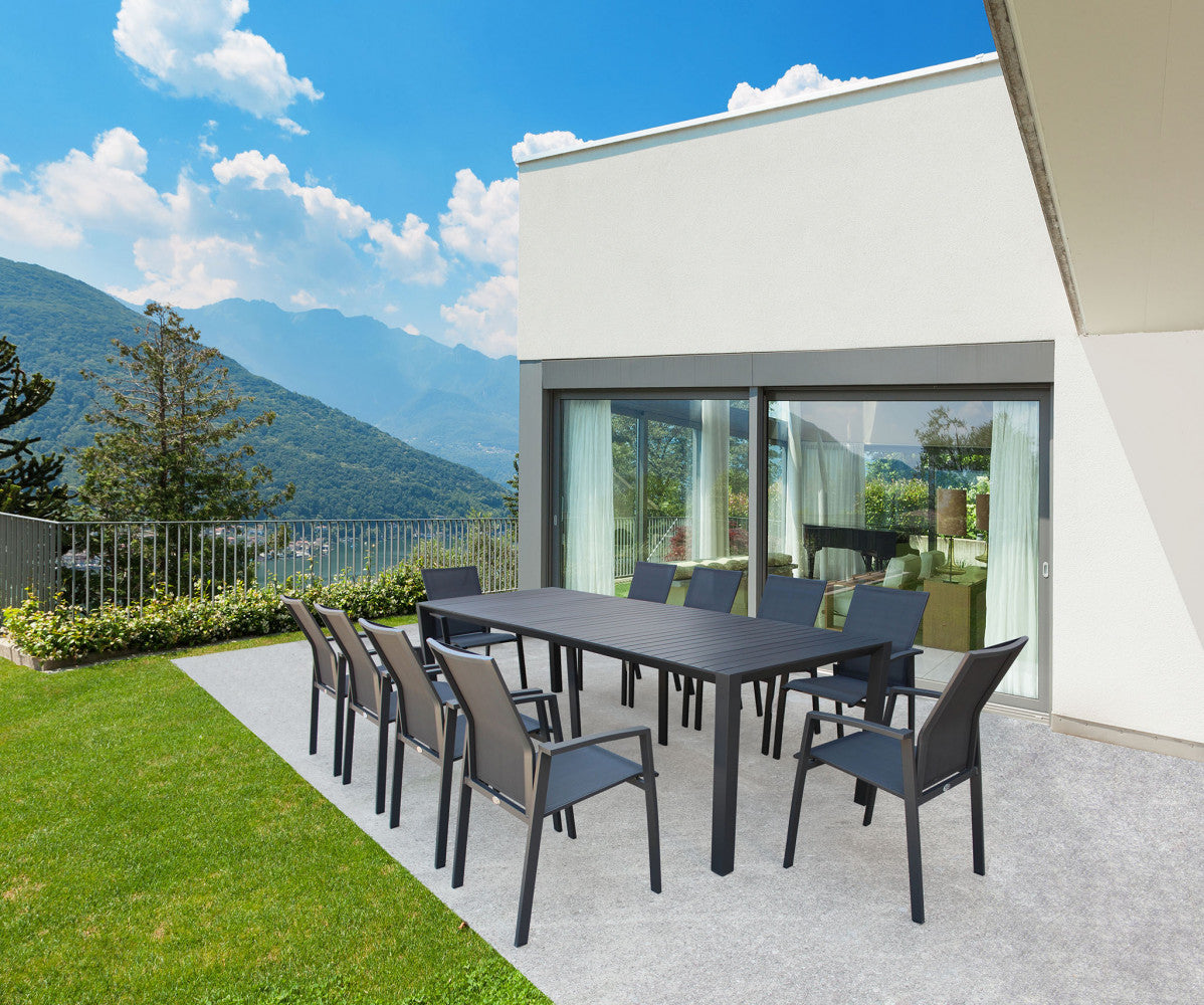 CONSOLLE 85 X 51,50/104/156/208/260. Struttura in alluminio verniciato BIANCO o ANTRACITE Dimensioni: cm 100 x 51,50/104/156/208/260 x 74 h.