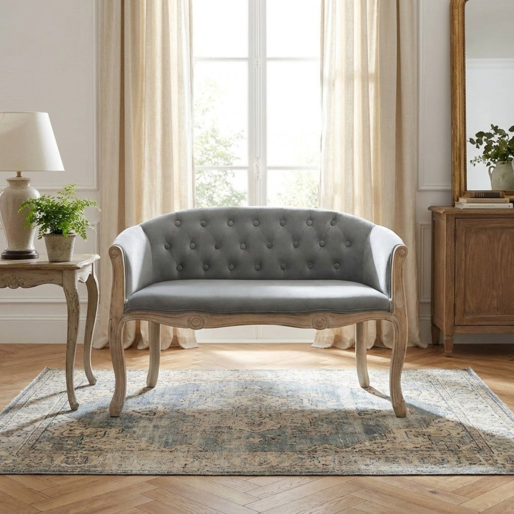 COLEMAN SOFA IN GREY VELVET. Dimensions: 107 x 61 x 70 cm h.