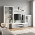 PARETE SOGGIORNO NOBEL BIANCO E GRIGIO EFFETTO CEMENTO. Parete in legno BIANCO e GIRGIO EFFETTO CEMENTO Dimensioni: cm 263 x 40 x 200 h.