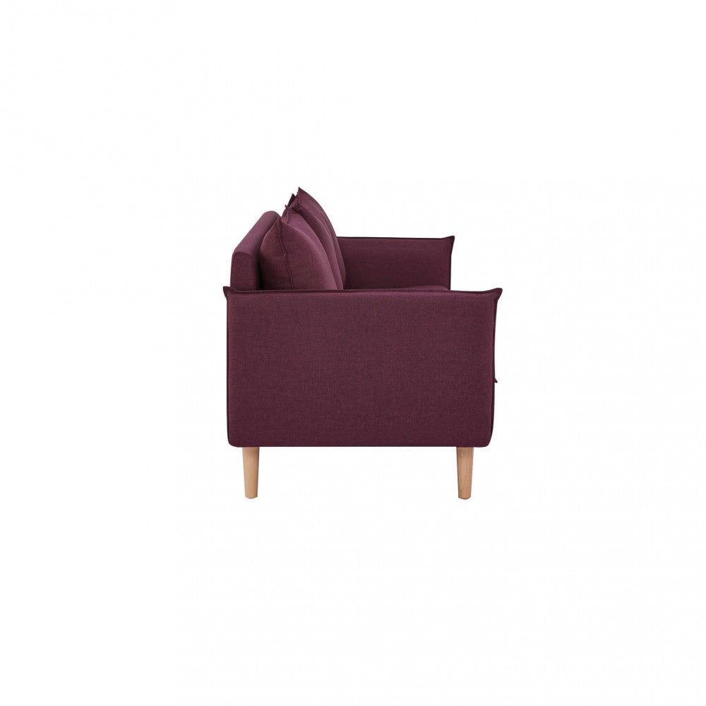 DIVANO 3 POSTI FLORIN. Divano BEIGE, BLU, GRIGIO SCURO, VIOLA o CIANO con gambe in legno Dimensioni: cm 188 x 84 x 51 h.