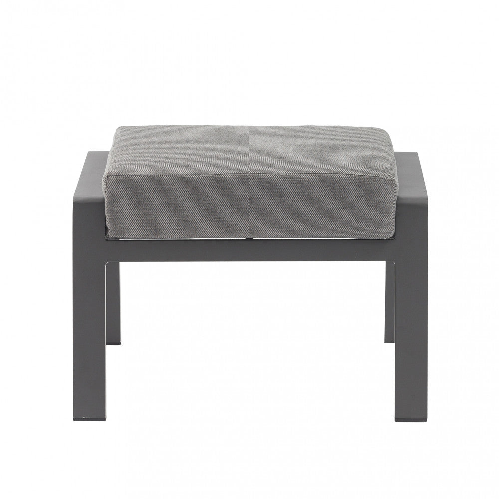 GIAKARTA FOOTREST. White or anthracite painted aluminum frame with cushion. Dimensions: 65 x 56 x 41 cm. Garden furniture.