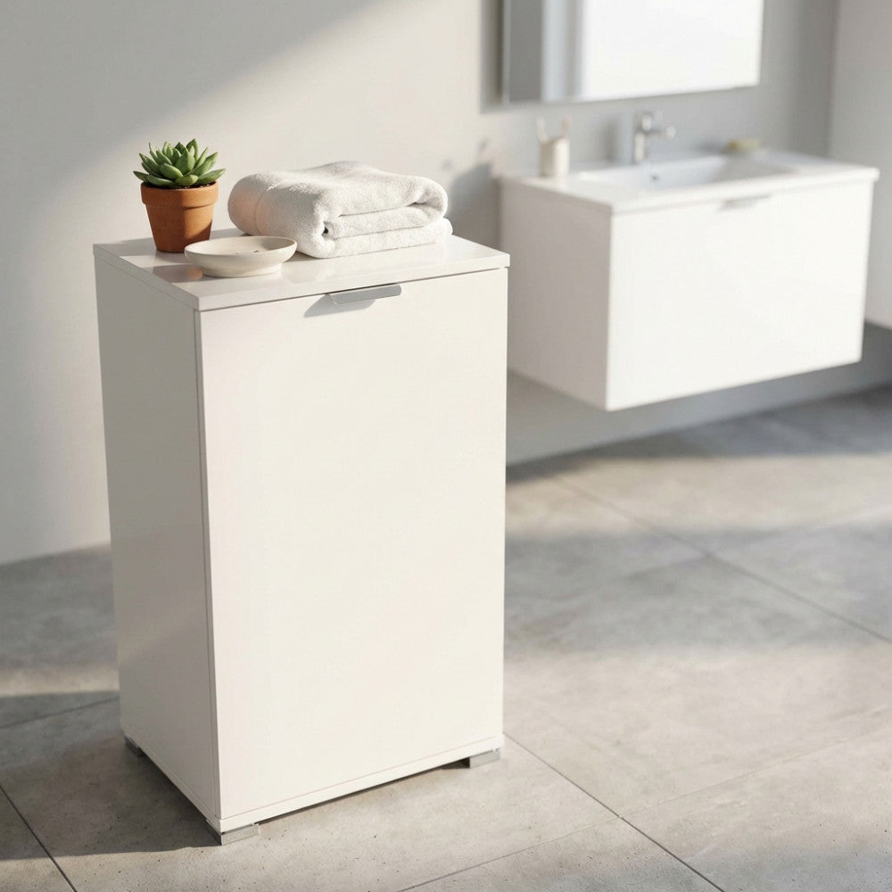 MOBILETTO KOS 1 ANTA BIANCA. Dimensioni: cm 45 x 38 x 85 h.