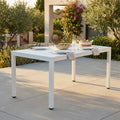MILO TABLE 150 X 90. Structure in painted aluminum WHITE or DOVE GREY or TAUPE or ANTHRACITE Dimensions: 150 x 90 x 74 h cm. Garden Furniture