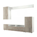 PARETE SOGGIORNO BRIDGE BIANCO E ROVERE CHIARO. Parete in legno BIANCO e ROVERE CHIARO Dimensioni: cm 207 x 34 x 170 h. Arredo Giardino