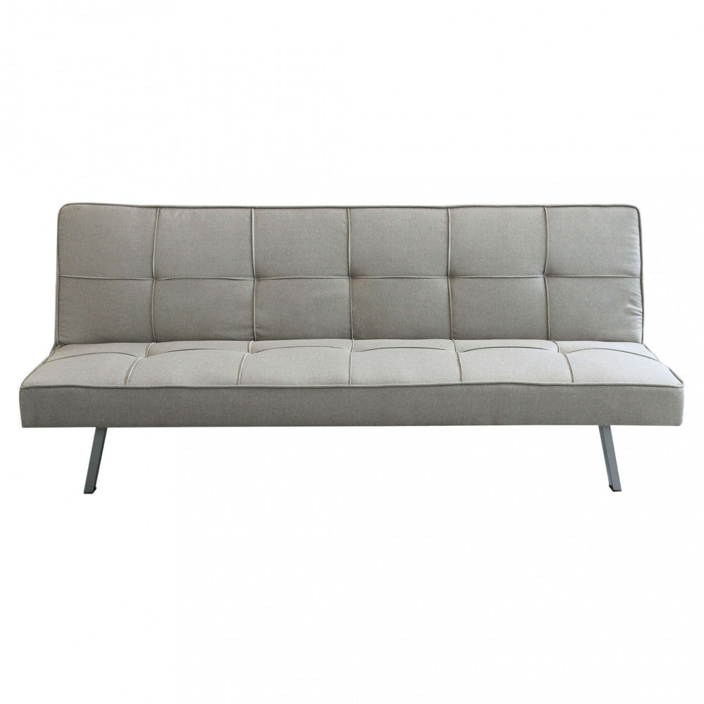DIVANO LETTO AARON. Divano Letto GRIGIO CHIARO MELANGE struttura in metallo e legno Dimensioni: D.178x81x71/DL.178x96x35.
