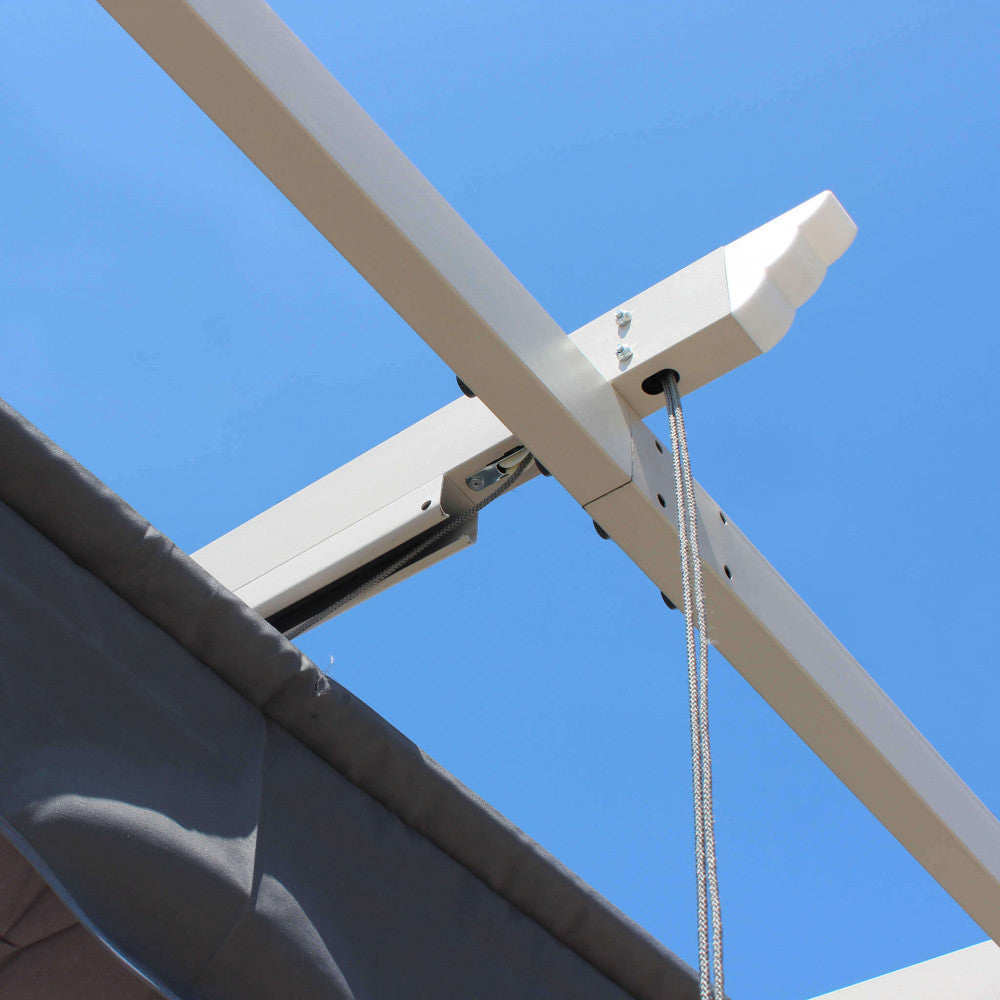 ASTORIA GAZEBO 3 x 3 TAUPE WITH GREY COVER. 180g GREY polyester cover, dove gray metal and aluminum frame. Garden furniture.