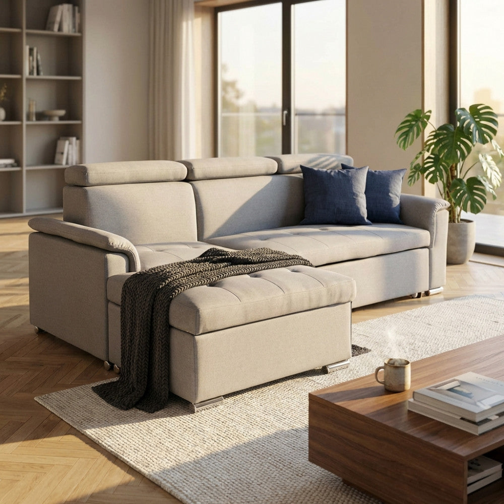 DERRICK SOFA BED. Dimensions: D.86x62/88x43/84/DL.148x88x84.