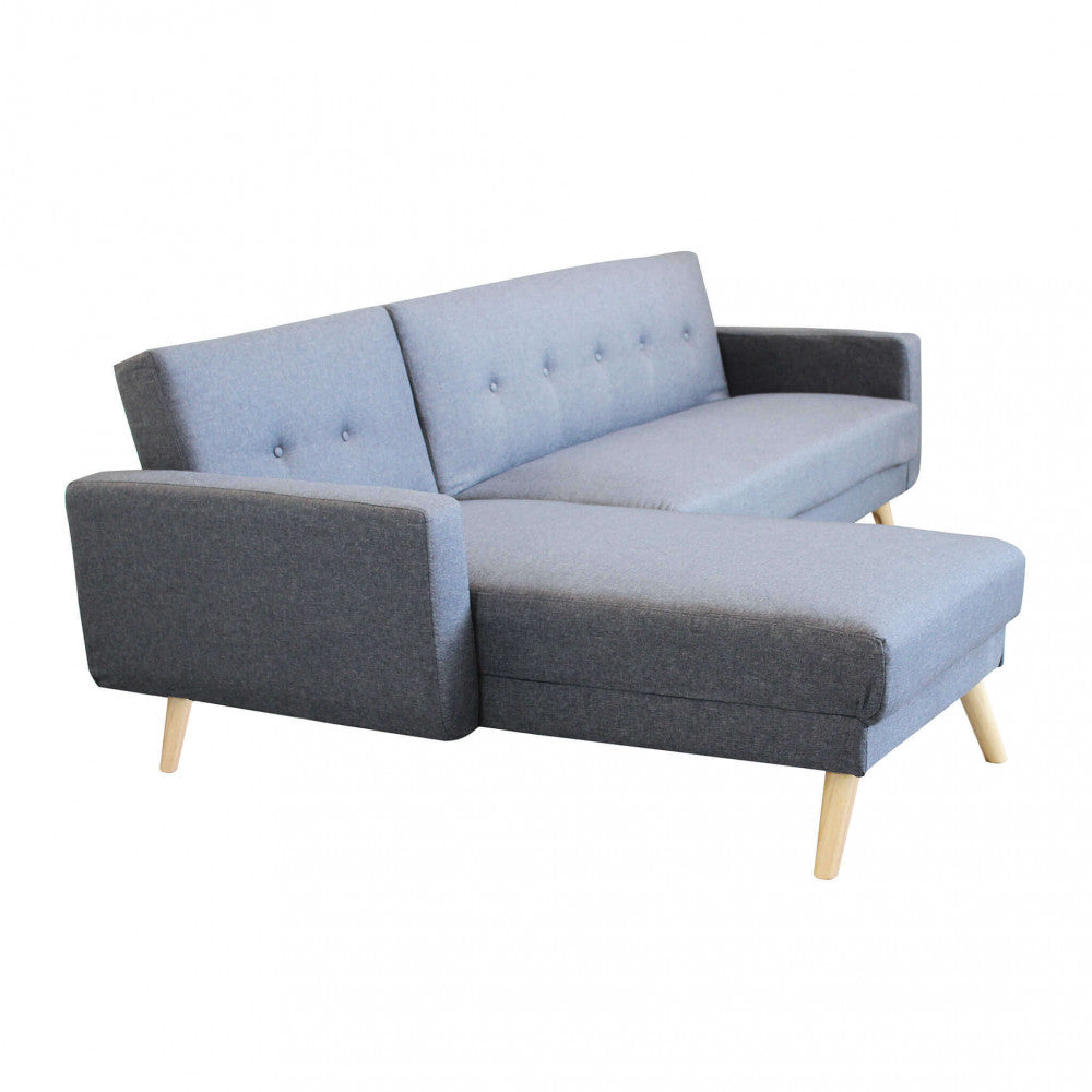 DIVANO LETTO ARTHUR. Divano Letto GRIGIO SCURO MELANGE struttura in metallo e legno Dimensioni: D.176x84x84/DL.176x105x45/S.74x157x84/SL.74x178x45.