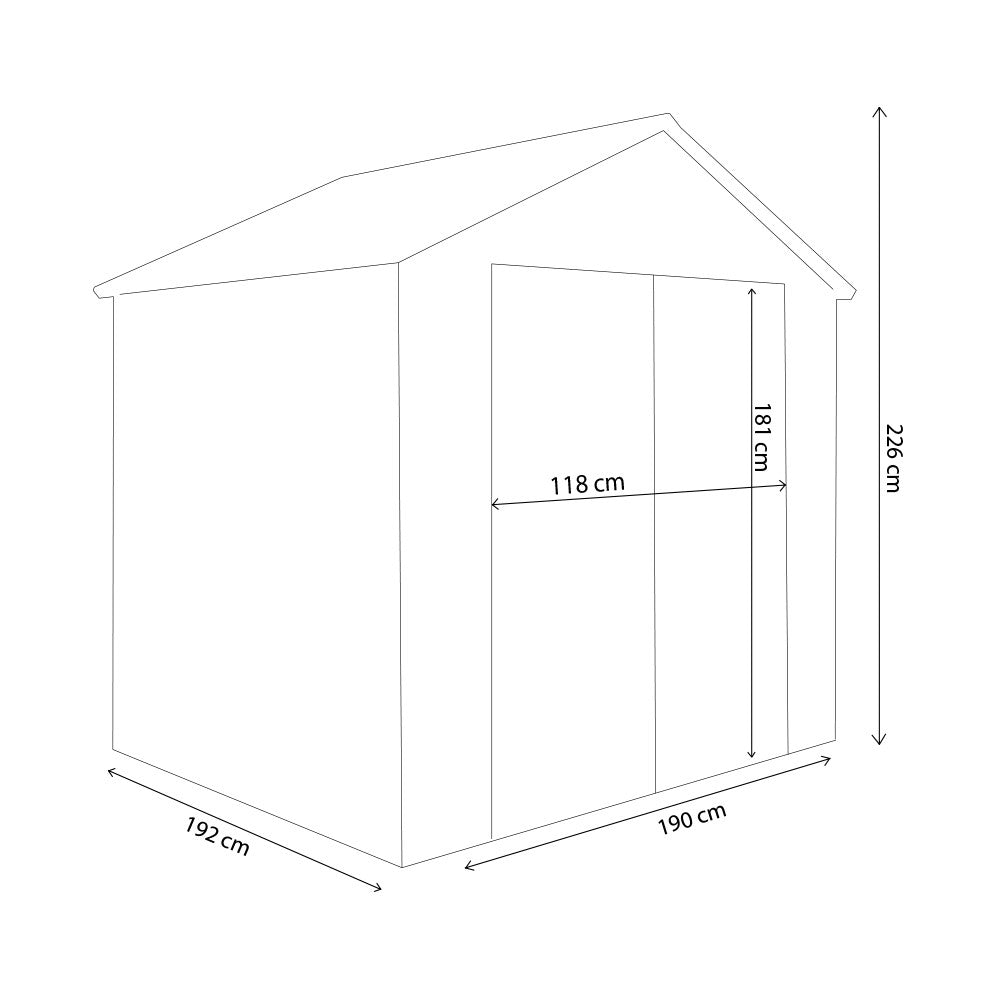 CASETTA HOME 190 X 192 X 226. Casetta in plastica con finestra MARRONE o GRIGIO CHIARO Dimensioni: cm 190 x 192 x 226 h. Arredo Giardino