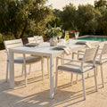 HOUSTON TABLE 160/240 X 100. Structure and top in WHITE, TAUPE, or ANTHRACITE aluminum. Dimensions: 160/240 x 100 x 74 h cm. Garden Furniture