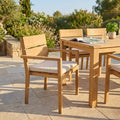 Stackable Parker Chair. Teak armchair. Dimensions: 58 x 60 x 80 cm. Garden furniture.