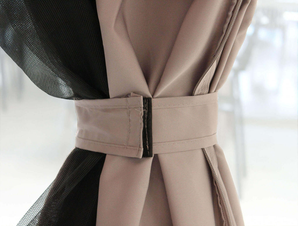 HAVANA GAZEBO 3 X 4. IVORY 180 g polyester fabric and 160 g side panels, BLACK finish aluminium structure, complete with 4 curtains and mosquito nets. Dimensions: 3 x 4 m. Garden furniture