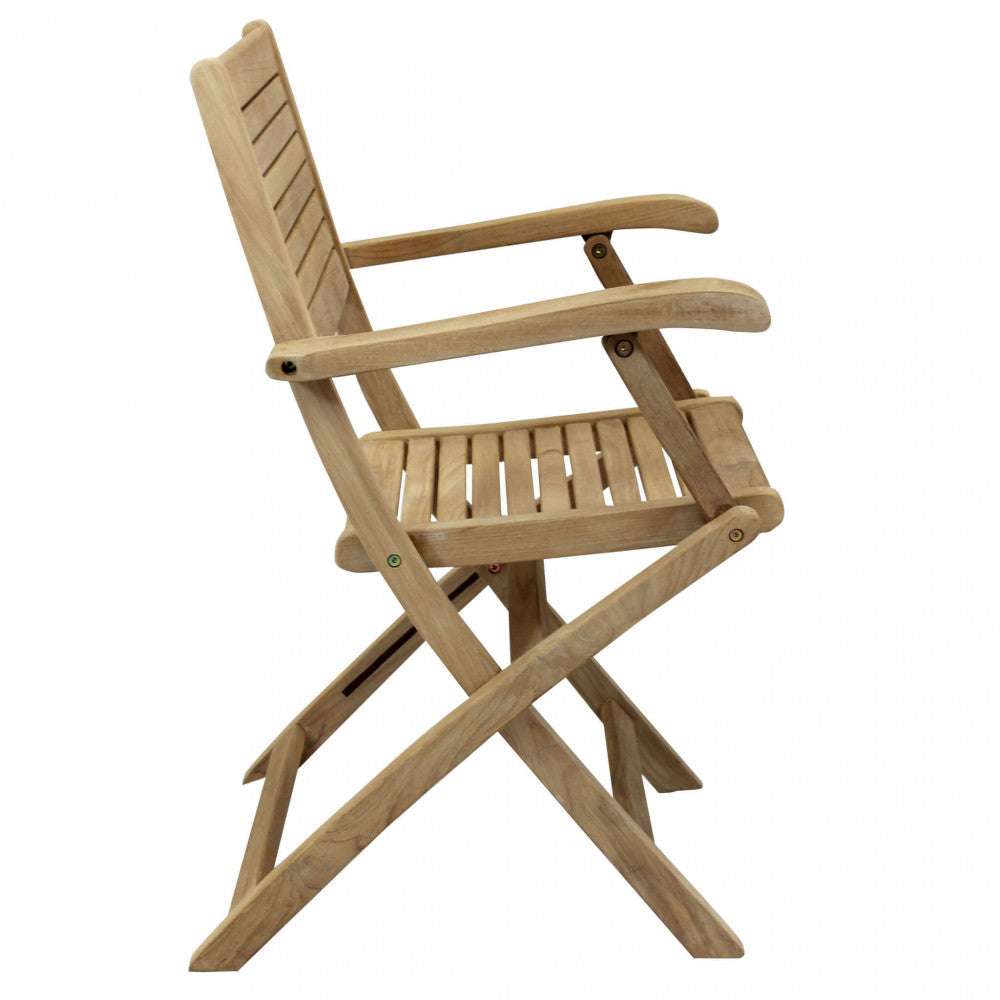 MIRAGE FOLDING CHAIR. Teak armchair. Dimensions: 42 x 60 x 85 cm. Garden furniture.